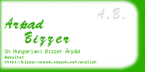 arpad bizzer business card